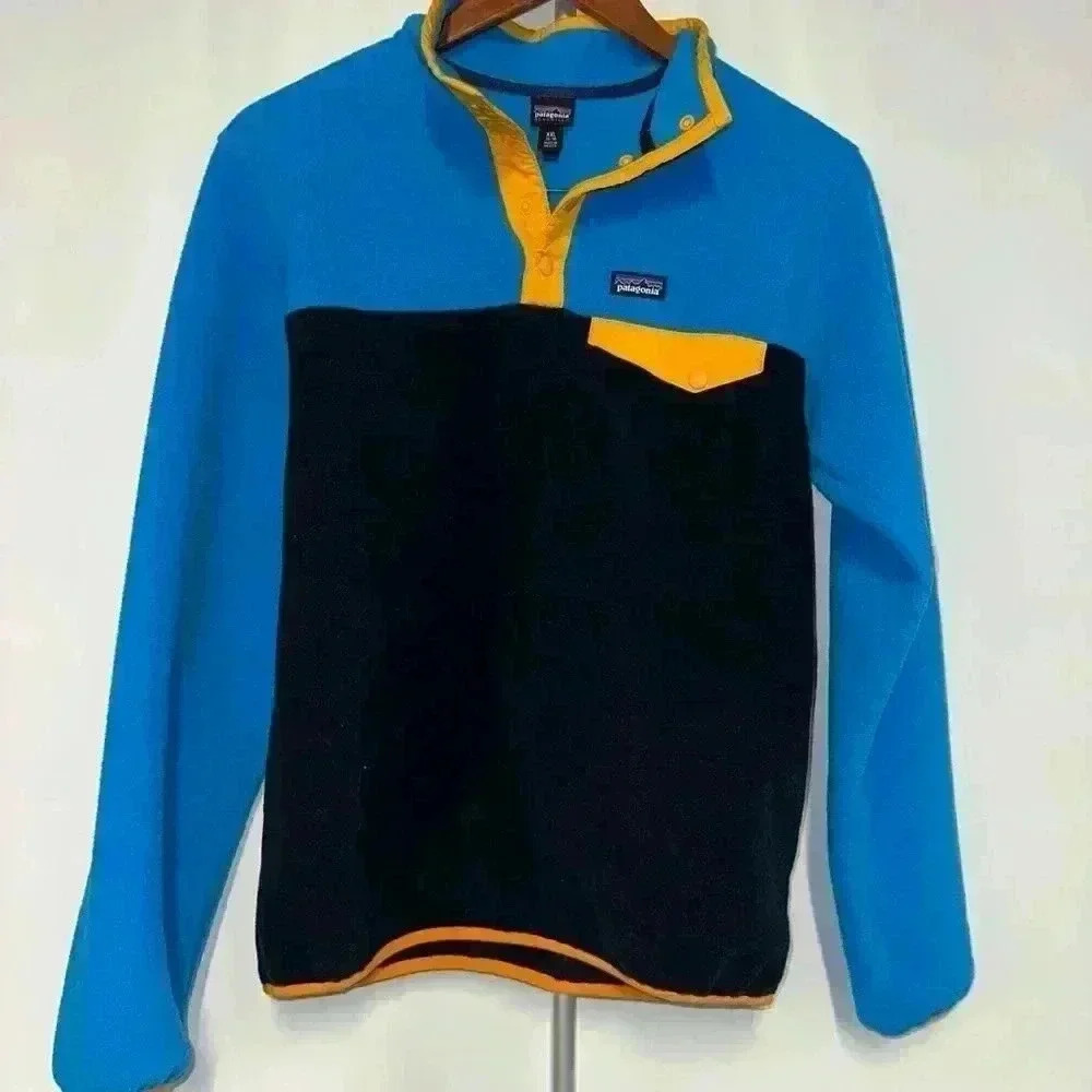 Patagonia Synchilla Fleece Pullover Blue Black XXL Youth